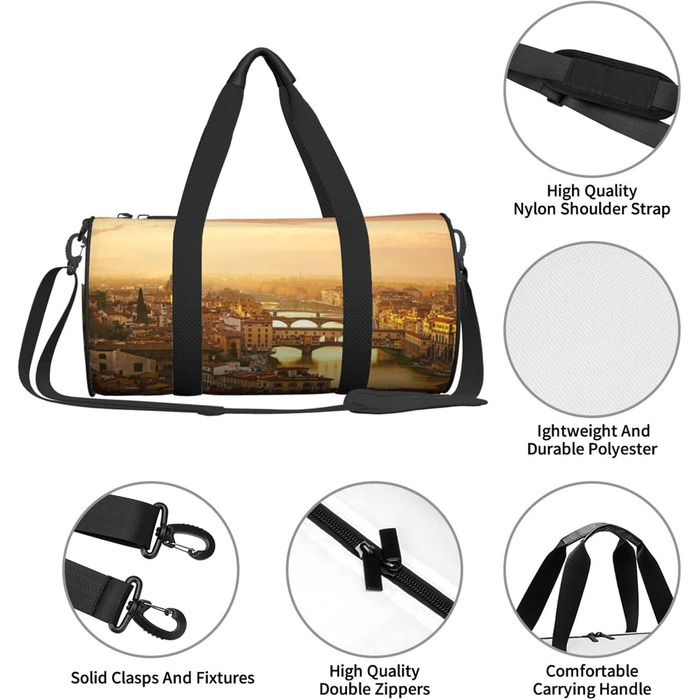 Спортивна сумка для подорожей Захід сонця, чорна, універсальний розмір