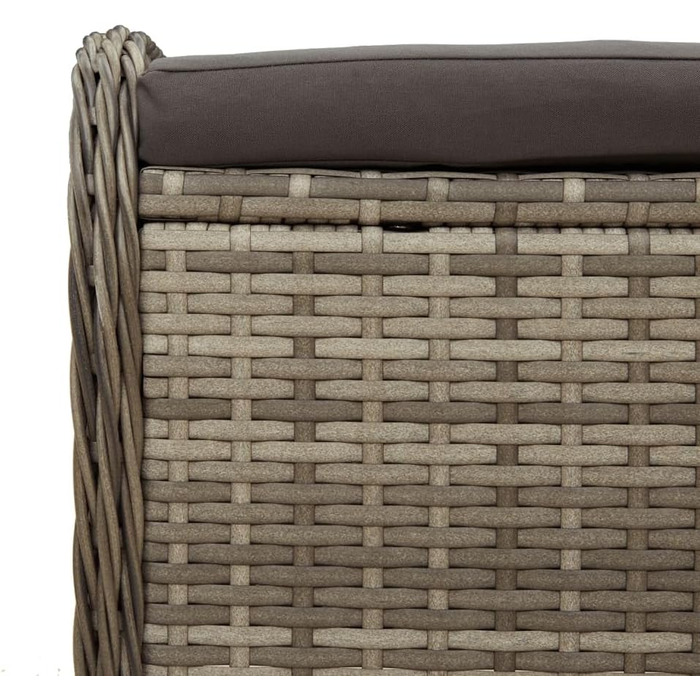 Табурет садовий з подушкою сірий 58x46x46 см Poly Rattan,365734