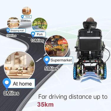 Електрична інвалідна коляска WEYRAL 20AH з функцією відкидання, складна електрична інвалідна коляска для тривалих подорожей на дистанції 35 км, електрична інвалідна коляска складна JT06G
