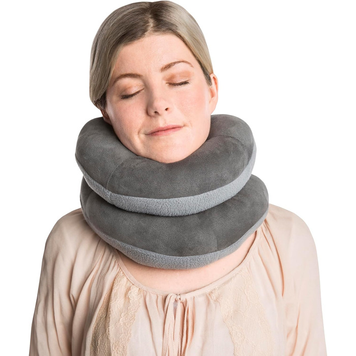 Подушка Travelon Deluxe Wrap-N-Rest, темно-сіра/світло-сіра, один розмір, темно-сіра/світло-сіра