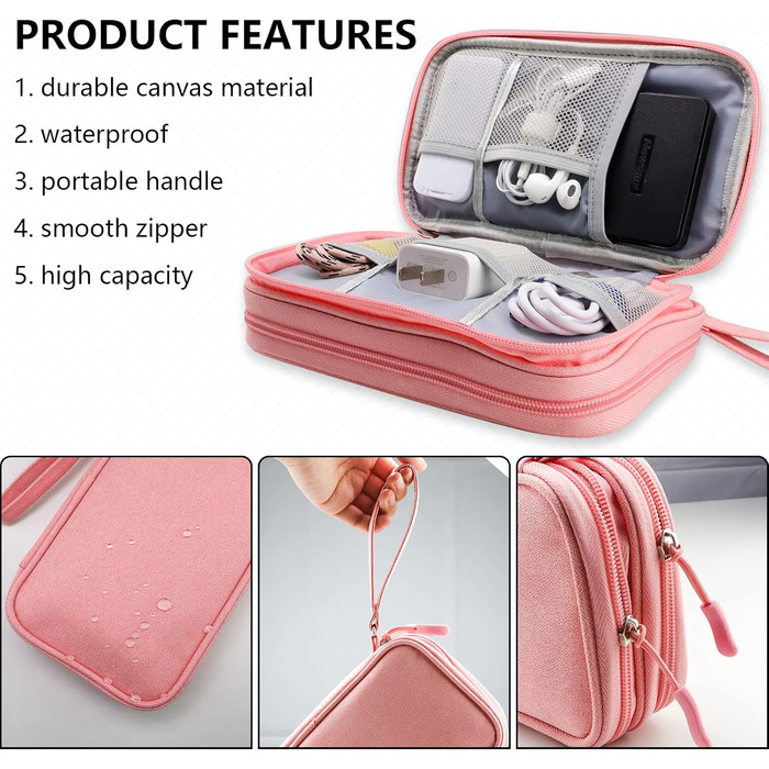 Сумка-органайзер для кабелів Teskyer, універсальна сумка для дорожніх кабелів, водонепроникні багатофункціональні аксесуари для по