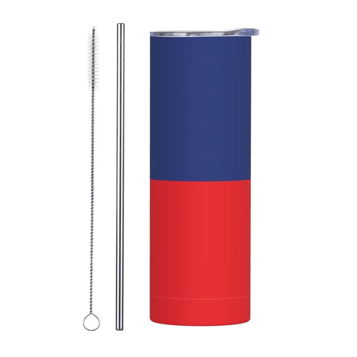 Кухоль з прямою трубочкою, дизайн прапор Ліхтенштейну, дорожній кухоль з принтом, підходить для кемпінгу, офісу та дому, 590 мл
