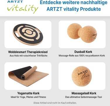 Корковий ролик для фасцій Масажний ролик для фасцій, виготовлений зі 100 корку Екологічний та антибактеріальний Масажний ролик для фасцій Корковий ролик, виготовлений у Португалії, бежевий, 30 x 10 см