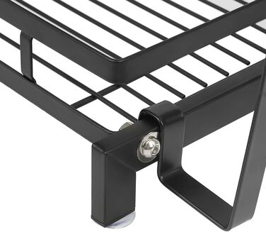 Постійна полиця для спецій OHMG, 3-рівнева кухонна полиця для банок зі спеціями, органайзер для кухонної стільниці, металевий органайзер для зберігання на робочій поверхні з тримачем для посуду, тримачем для обробної дошки (34*21*41,7 см (2 шари))