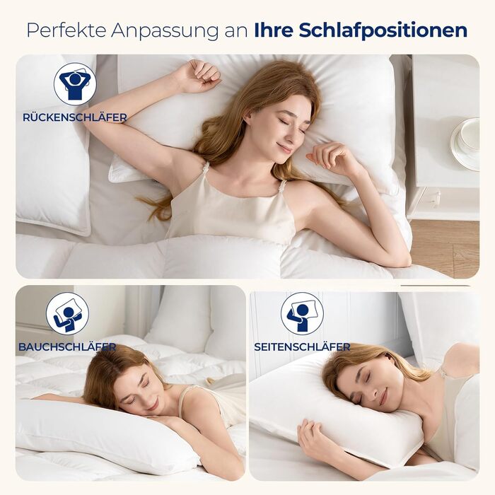 Пухова подушка Homyrium 80 x 80 см, пухова подушка для голови 80x80, пухова 3-камерна подушка зі 100 пуху та пера, подушка для сну готельної якості, чохол зі 100 бавовни, сертифікована Oeko-Tex (1600 г, 1 упаковка), 80 x 80 см