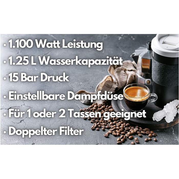 Кавоварка Zilan з піноутворювачем молока Машина для портафільтра Машина для капучино Кавоварка з портафільтром Резервуар для води 1,25 л 15 бар Ретро дизайн