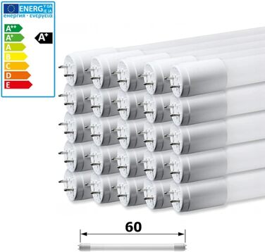 Упаковок світлодіодна люмінесцентна лампа 60 см GLASS T8 G13 9 Вт нейтрально біла неонова трубка лампа трубка трубка, 25