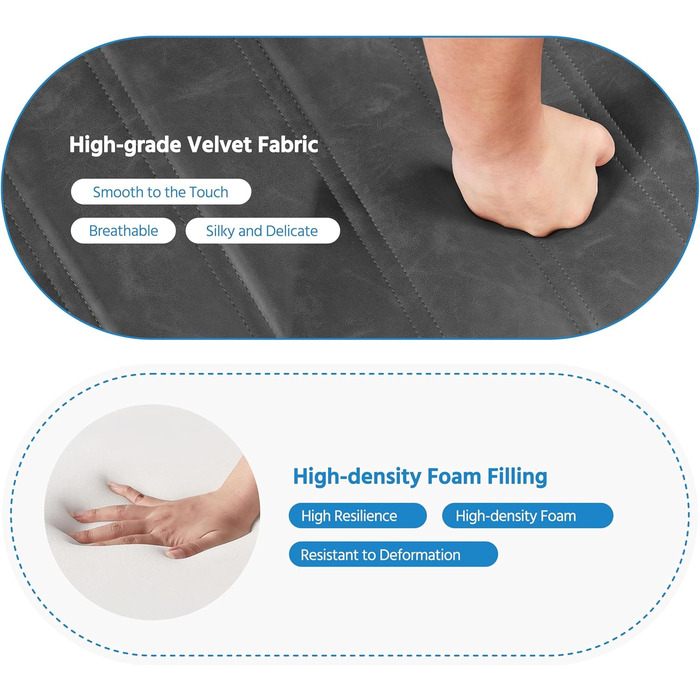 Обідні стільці Yaheetech, комплект з 2 шт. , м&39які кухонні стільці з металевими ніжками, вантажопідйомність до 136 кг, підходить для кухні/їдальні/спальні/ресторану, темно-сірий/штучна шкіра, комплект з 2 шт. , темно-сірий колір - штучна шкіра