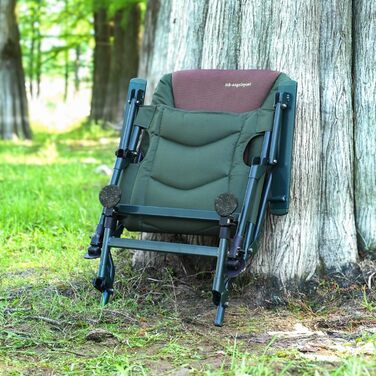 Крісло для риболовлі MK-Angelsport 5 Seasons Pro Carpchair Зручне крісло для коропа, вантажопідйомність до 130 кг, з додатковою м&39якою підкладкою, складається та регулюється по висоті, ідеально підходить для коропових рибалок та кемпінгу на природі.