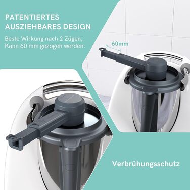 Паровий дивертор для Thermomix TM6 TM5 TM31, Паровий дивертор для захисту кухонних навісних шаф, Конденсатовідвідник BPA Free, Аксесуари для парового дивертора Thermomix, Насадка для відхилення пари - сірий для Thermomix TM6 TM5 TM31 TM21