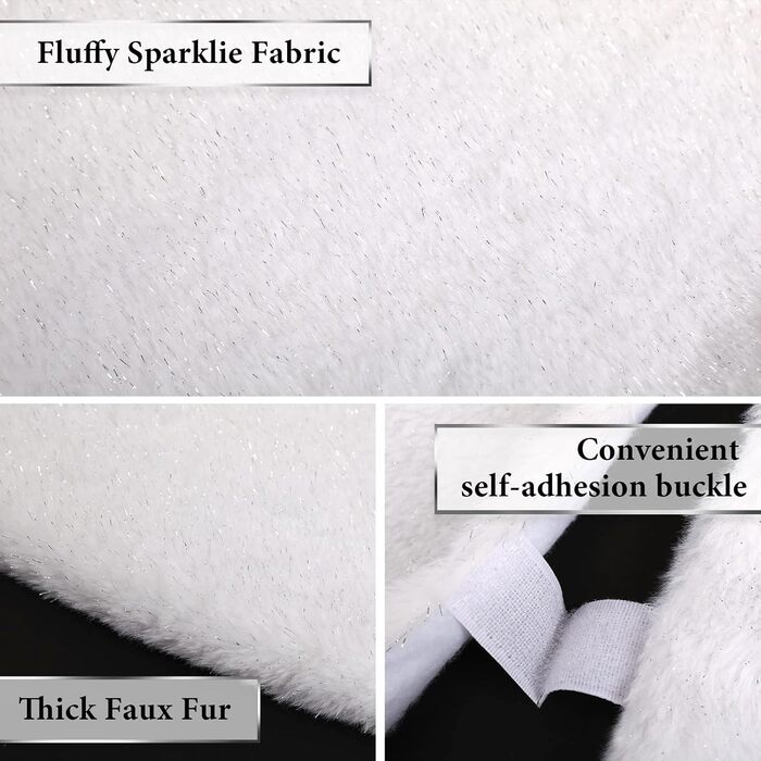 Біла плюшева спідниця-ялинка з блискітками 78 см KONVINIT