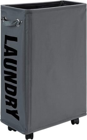 Дюймові великі складні кошики для білизни з колесом, складні мішки для білизни, мішок для одягу (темно-сірий, M) ONE-WAY Dark Grey