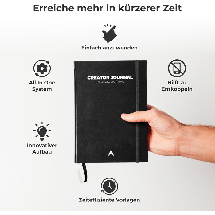 Щоденник успіху ОРІГІНАЛ - Книга-щоденник для фокусування, структурування та мотивації (вкл. відеокурс) Щоденник для дорослих, Планувальник, Книжковий щоденник, Щоденник (чорний)