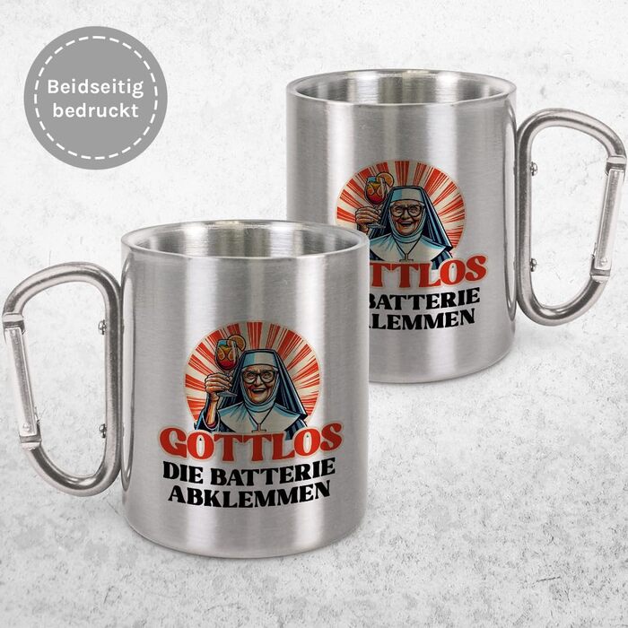 Чашка для пиття з нержавіючої сталі з карабіном Ідея подарунка 330 мл Чашка Келихи для кемпінгу Срібний