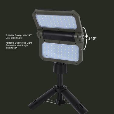 Ліхтар для кемпінгу, висока яскравість, складається з обох боків, сонячний світлодіодний ліхтар для намету зі 100 світловими чіпами, телескопічна ручка-штатив для походів на свіжому повітрі