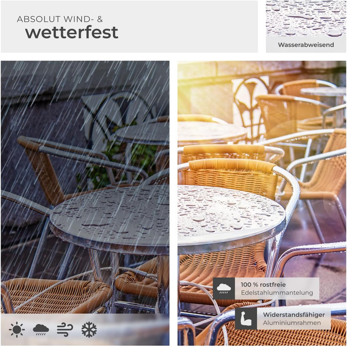 В-1 розкладний стіл Ø 60 см, бістро-стіл, розкладний балконний стіл, алюмінієвий барний стіл, стіл з регульованою висотою 75 см / 115 см, стіл для вечірок, круглий обідній стіл, садовий стіл, розкладний стіл - сріблястий 75/115 см / Ø вертикальної труби 5