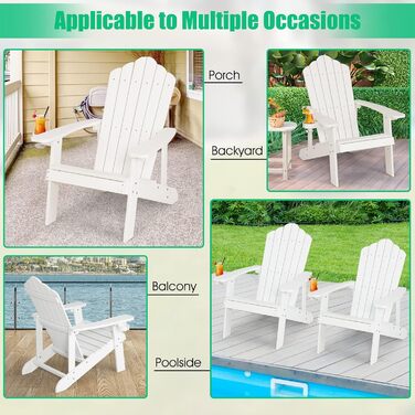 Садове крісло GOPLUS Adirondack (біле)