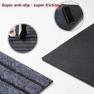 Протиковзкі килимки для сходів, що миються, для використання всередині та зовні приміщень, водонепроникні гумові килимки для сходів, протиковзкі накладки на килимки для сходів (4 шт.), протиковзкий килимок для дітей, людей похилого віку та собак (колір че