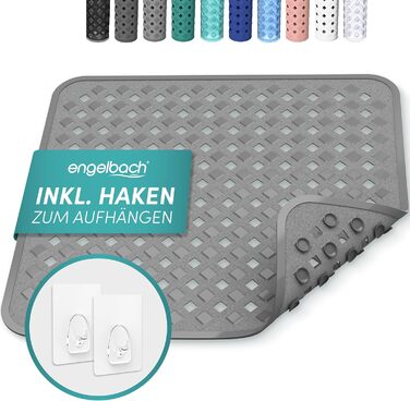Килимок для душу Engelbach протиковзкий 53x53 см - У комплекті гачок для підвішування - 100 без вмісту бісфенолу - Протиковзкий ки