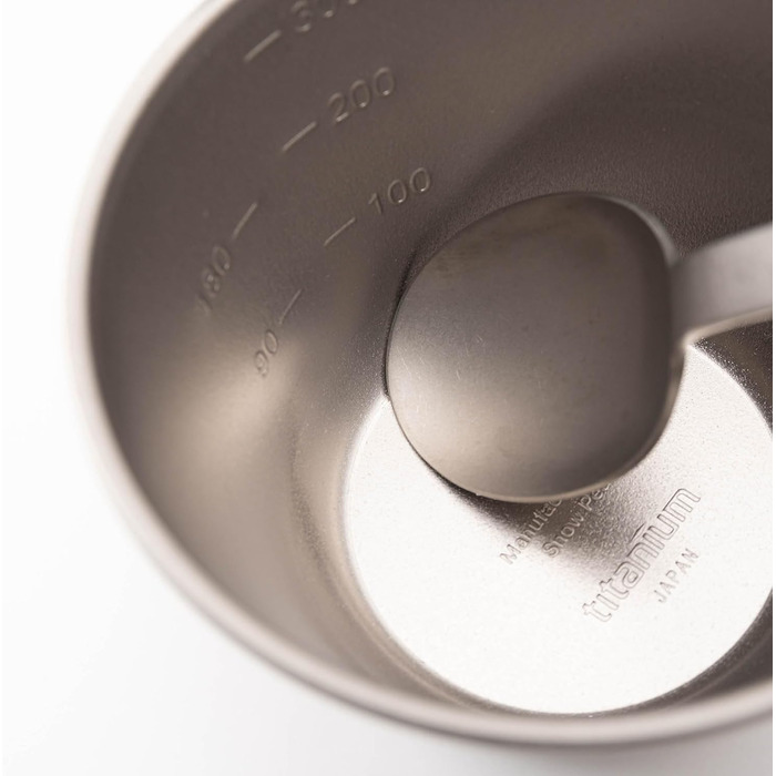 Чашка Snow Peak Titanium Backpackers, срібляста, 322 мл, надлегка, штабельована чашка, виготовлена в Японії для їжі, пиття, приготування їжі та вимірювання для кемпінгу та активного відпочинку на свіжому повітрі