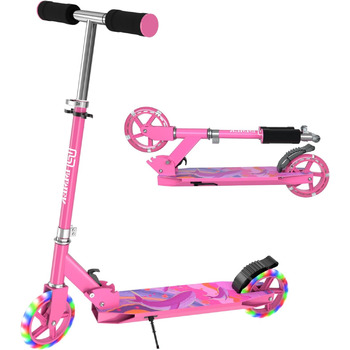 Колісний дитячий самокат, складний дитячий самокат, світлодіодне легке PU колесо, регульований по висоті дитячий самокат, максимал