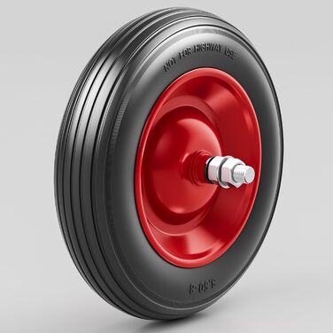 Вісь колісна Wiltec Standard 170 x 20 мм для тачки, ширина ступиці 130 мм, вісь для коліс тачок, візків, садових візків, ручних візків