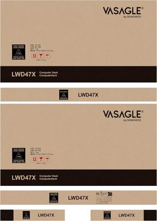 Стіл VASAGLE, комп'ютерний стіл, стіл для ПК, офісний стіл, з 2 полицями з правого або лівого боку, для офісу, вітальні, сталевий