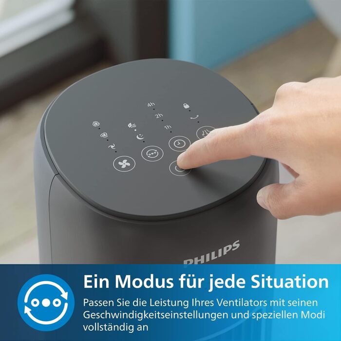 Вентилятор з коливальною баштою серії 5000, 105 см, пульт дистанційного керування, таймер, 3 швидкості, 3 режими, 40 Вт, потужний