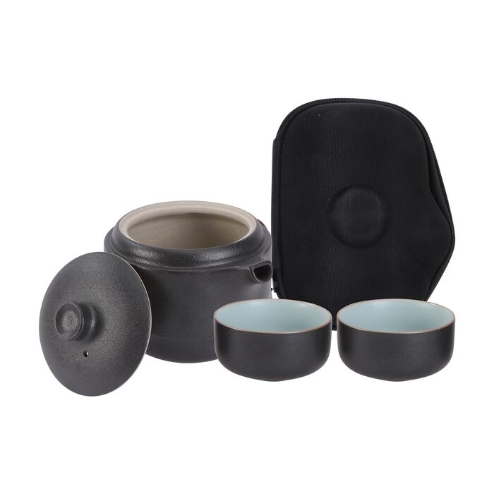 Набір для чаювання Кунг-Фу з кераміки, портативний, з кришкою та ситечком ідеальний вибір для любителів чаю в дорозі