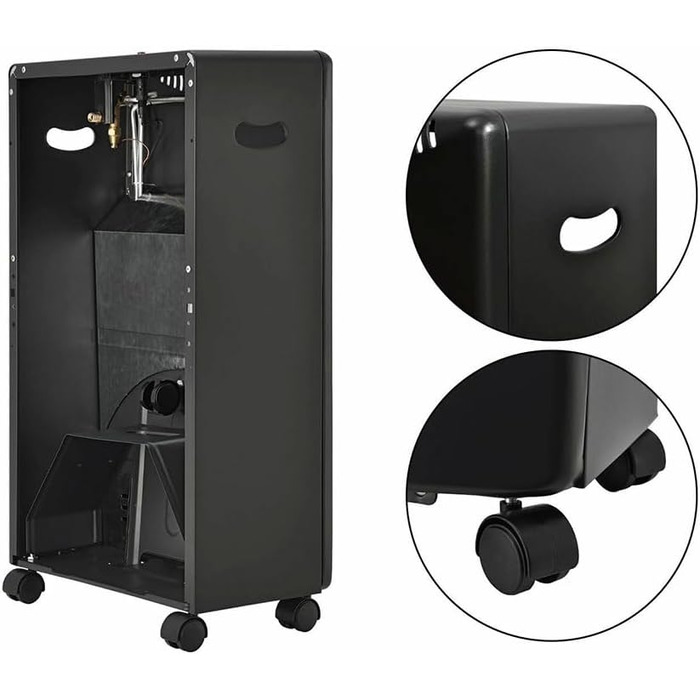 Газовий обігрівач LPG потужністю 4200 Вт, включаючи комплект регулятора тиску газу Газовий обігрівач, радіаційний обігрівач, газовий нагрівальний блок, балони з бутаном та пропаном до 15 кг Тільки для зовнішнього використання