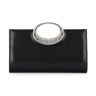 Чорне клатч-зімкнення зі знімним ланцюжком. Елегантна жіноча сумочка для вечірок, весіль, вечер та повсякденного використання.