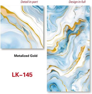 Самоклеюча вінтажна наклейка на стіну з ПВХ - Мармурова водонепроникна наклейка, що відклеюється та клеїться, для вітальні, кухні, ванної кімнати, офісу та комерційних приміщень (0,6 x 3 м) - 1 рулон (LK 145)