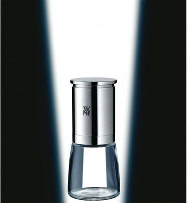 Млин для солі та перцю 14 см, без наповнення, Соляний млин, Керамічний подрібнювач Pepper Mill, Cromargan з нержавіючої сталі, Скляний контейнер, Млин для солі, перцю, перець чилі одинарний