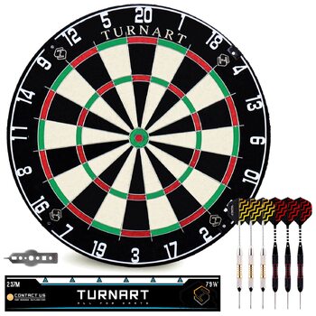 Коркова мішень для дартсу з дротиками, офіційна сталева мішень для дартсу, набір сталевих дротиків з 6 дротиками з металевим наконечником та 6 деками (лише для мішені для дартсу)