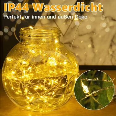 Акумулятор казкових вогнів Ollny 2pcs 5M, 50pcs світлодіодні казкові вогні в приміщенні, мідний дріт казкові вогні IP44 водонепрон