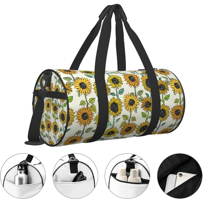 Дорожня сумка-циліндр з квітковим візерунком, спортивна сумка для чоловіків та жінок, сумка-мішок, спортивна сумка