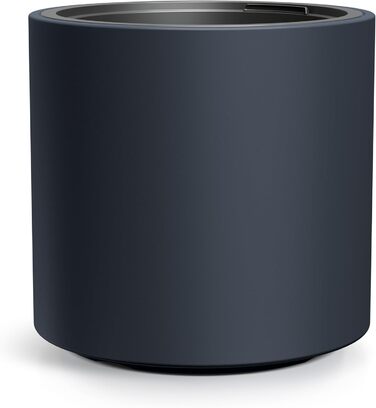 Квітковий горщик MELTOM з вкладишем та системою поливу Круглий та сучасний Морозостійкий та стійкий до ультрафіолету Пластиковий горщик для використання в приміщенні та на вулиці (Антрацит, XL) Антрацит XL