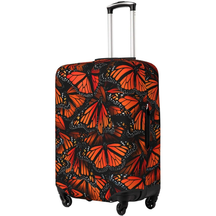Чохол для валізи Метелики Монарх, міцний захист, підходить для багажу розміром 45.7-81.3 см, малий, Чорний