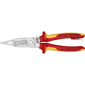 Інсталяційні кліщі KNIPEX для електромонтажу, хромовані, ізольовані, 13 96 200 T
