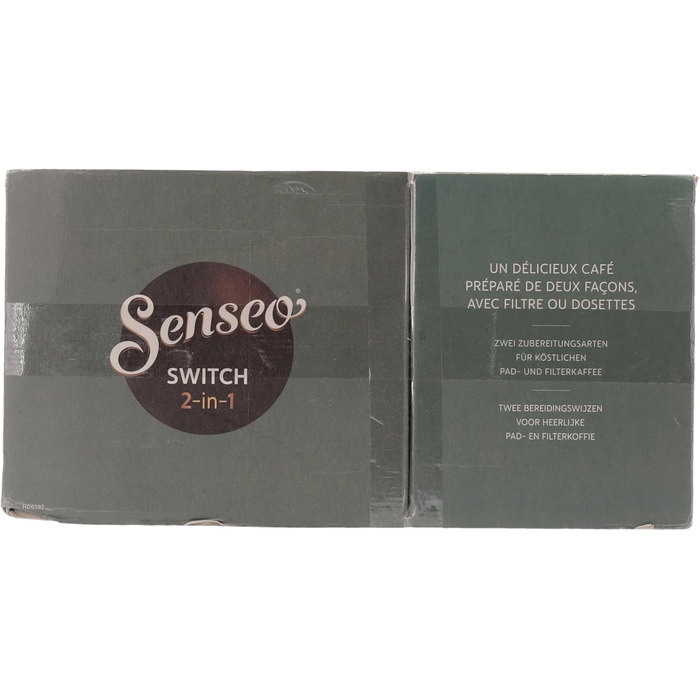 Кавоварка Philips Senseo Switch з фільтром і капсулами, технологія приготування 2-в-1, ємність для води 1 л, 7 чашок за один раз,