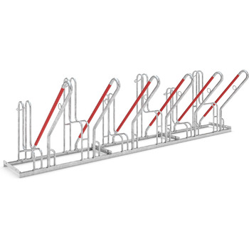 Лін Паркер 4506 XBF Одностороння стійка для велосипеда для 6 надшироких велосипедів Розширюваний Поперемінне регулювання високого/низького рівня Стійка для велосипеда Floor Parker Multi-Stand Нахиляючий кронштейн Dreifke на 6 велосипедів, односторонній, к