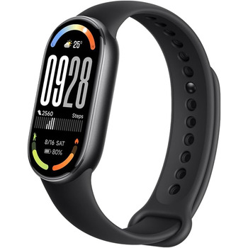 Фітнес-трекер Xiaomi Smart Band 10, смарт-годинник, 1,72-дюймовий AMOLED-дисплей, 21-денний час роботи від батареї, водонепроникність 5 атм, відстеження серцевого ритму та сну, понад 150 спортивних режимів, швидке зняття, чорний, сучасний