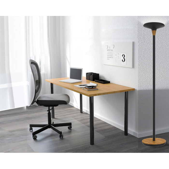 Стеля-торшер Unilux Baly Bamboo LED з функцією димування, чорний бамбук
