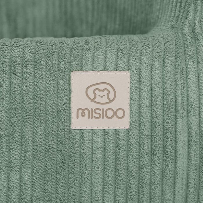 Дитяче крісло MISIOO від 1 року - Преміальне дитяче крісло, стійке та м&39яке, з ергономічною м&39якою підкладкою, 40x53x36 см - Дитяче крісло від 1 року, зелений вельвет