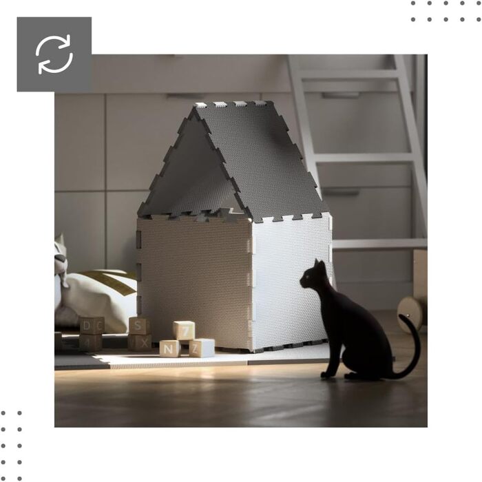 Тварин Головоломка Килимок-головоломка Дитячий килимок Килимок Килимок з пінопласту Килимок для захисту підлоги з хвилястим краєм Нетоксичний Водонепроникний Не ковзає Чорний світло-сірий білий (темно-сірий/світло-сірий/бежевий, 158x158 см), 40 9