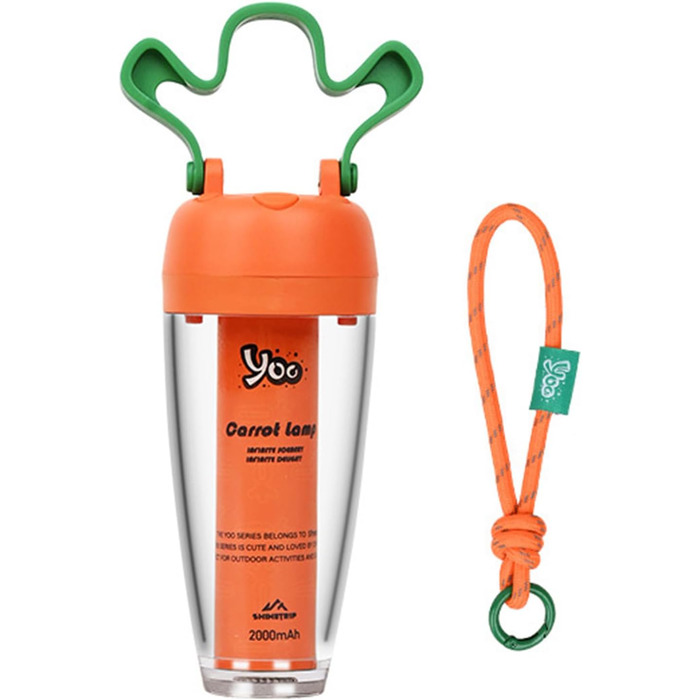 Патрон для акумуляторного світлодіодного кемпінгового ліхтаря, ліхтар-морква з акумулятором 2000 мАг, водозахист IPX4 - регульована висота яскравості, магнітне підвішування, для використання на вулиці (ліхтар-морква)