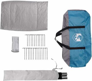 Сімейний намет vidaXL, кемпінговий намет, синій, 6-місний