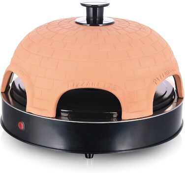 Піч для піци Emerio PIZZARETTE Оригінальна теракотова глиняна витяжка ручної роботи з тепловідбиваючим екраном Запатентована конструкція для сімейних розваг Mini Pizza для 6 осіб Веселощі Зірка No1 ПО-115984.8