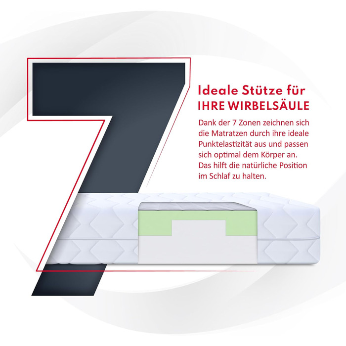 Матрац FDM 80x160 см, рівень жорсткості H3, висота 16 см, дитячий матрац, пінополіуретановий матрац, HR-піна, пінополіуретан, гречка, 7 зон комфорту з гіпоалергенним покриттям, чохол преміум-класу, що прається, сертифікований Oeko-Tex, Paulo 80 x 160 см