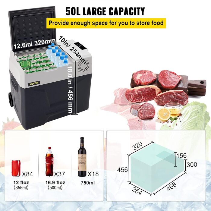 Портативний термоелектричний холодильник-холодильник 50 л для автомобіля Портативний електричний автомобільний міні-холодильник дл